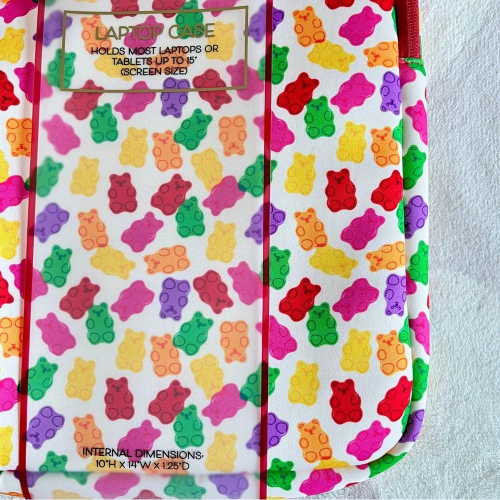 NEW Kawaii Rainbow Gummy Bears Laptop Case Travel